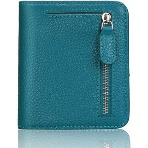 Leather Wallets for Ladies Small Compact Bifold Pocket RFID Blocking Genuine